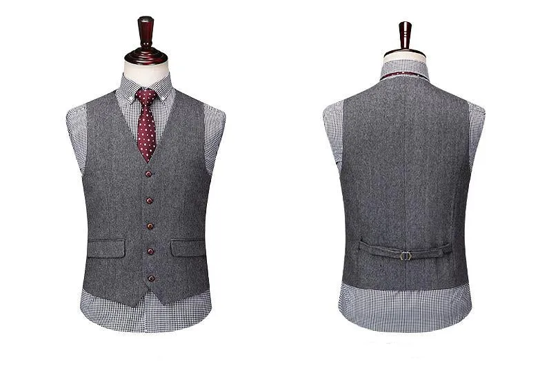 Classic Grey Wool Blend Two buttons Suit