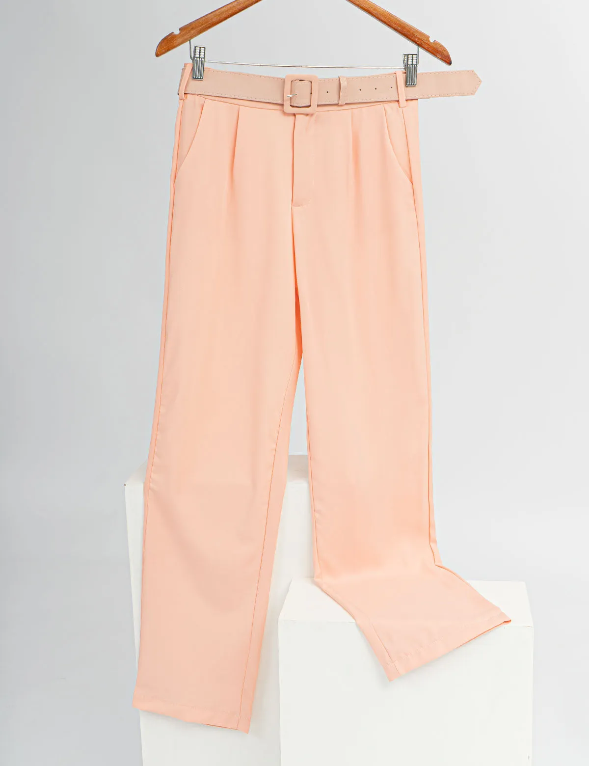 Classic Straight Pants - Peach Pink