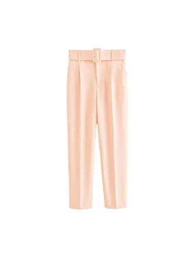 Classic Straight Pants - Peach Pink