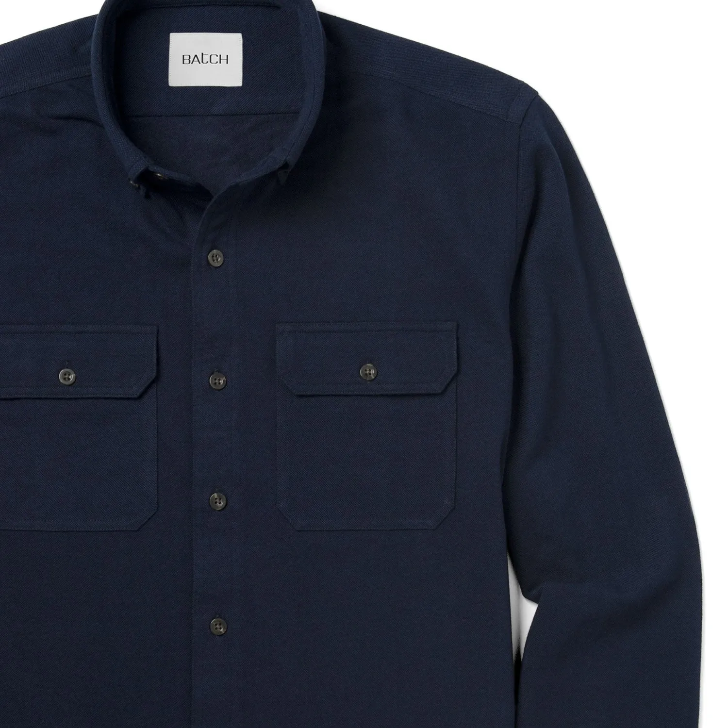 Constructor Knit Utility Shirt – Dark Navy Cotton Poly Pique