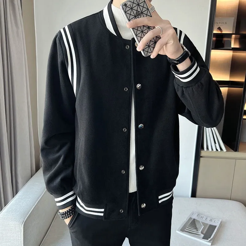 Contrasting Stripes Polyester Jacket