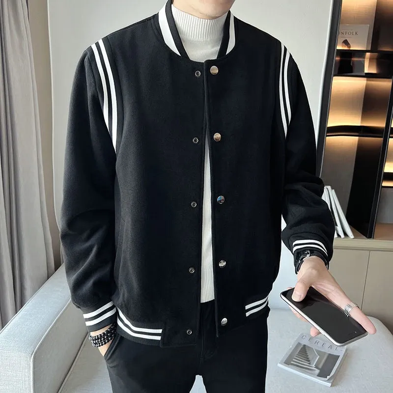 Contrasting Stripes Polyester Jacket