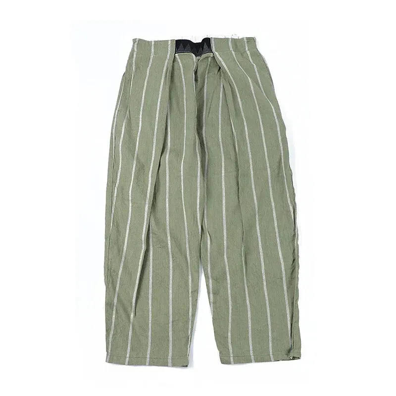 Cotton Linen Striped Breathable Pants