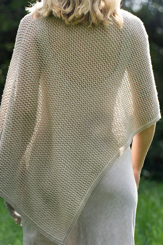 COTTON MERINO MESH PONCHO