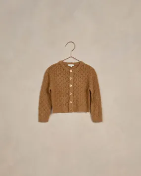 Cropped Pointelle Cardigan || Golden