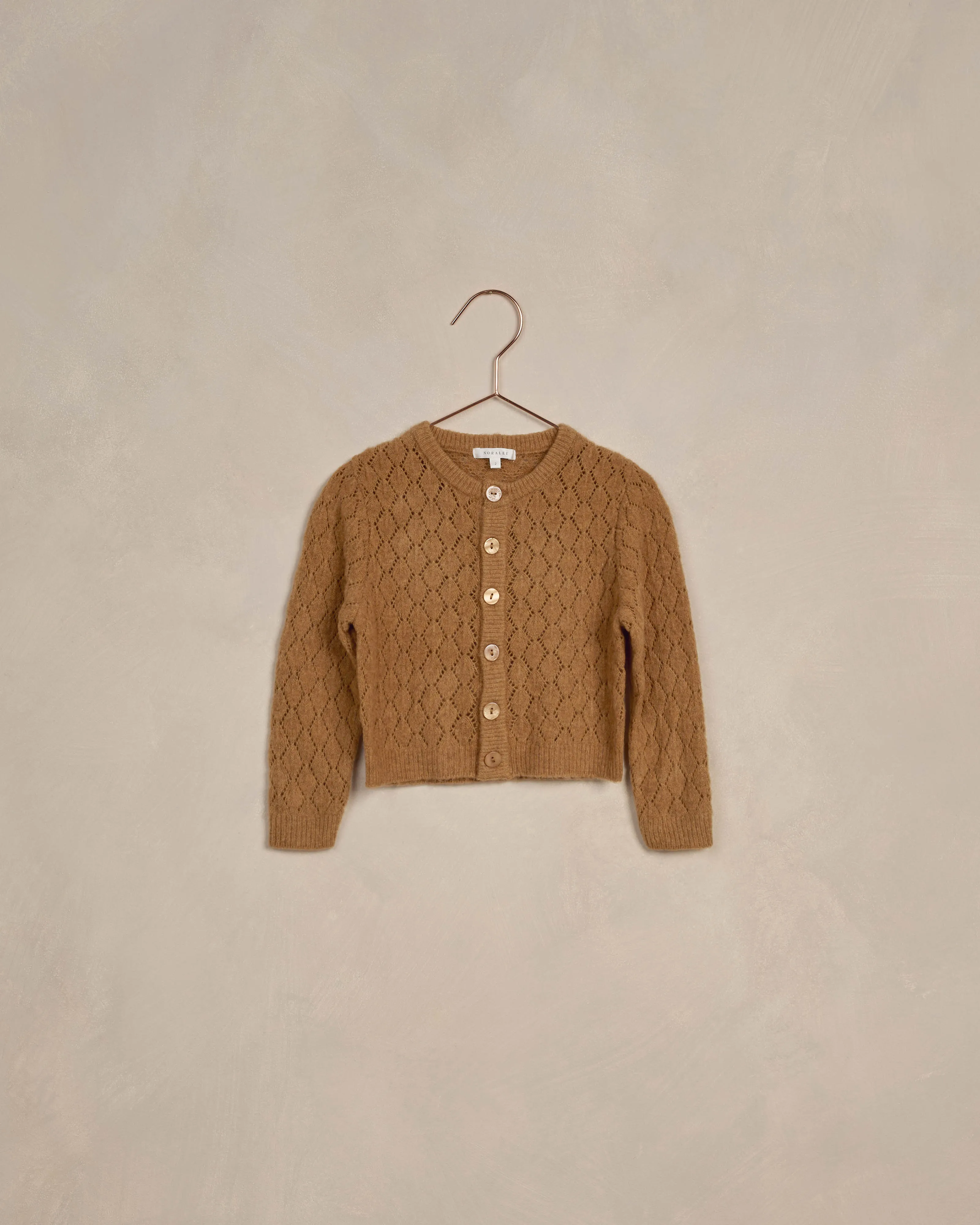 Cropped Pointelle Cardigan || Golden