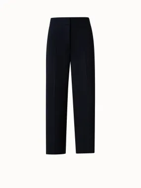 Cropped Wide Leg Pants in Stretch Wool Crêpe