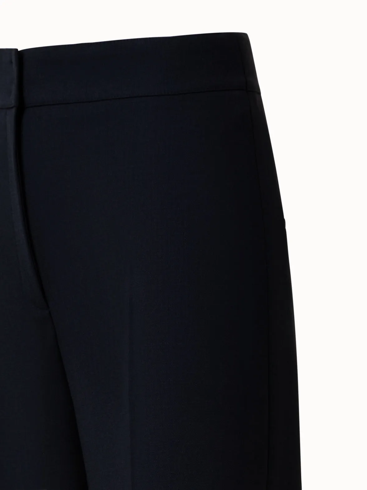 Cropped Wide Leg Pants in Stretch Wool Crêpe