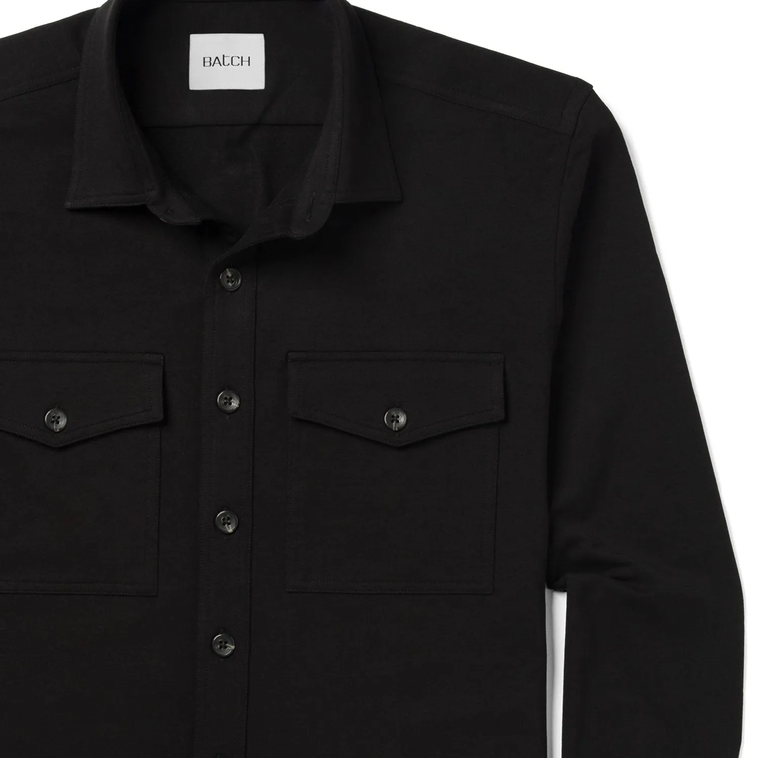 Distiller Overshirt Shirt - Black French Terry