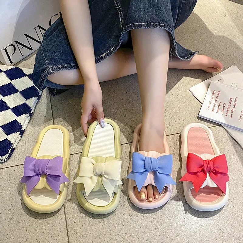 DUNNMALL  Women's Slippers Bow Slippers Women's Fashion Outdoor Popular Indoor Home Non-Slip Slippers for Women