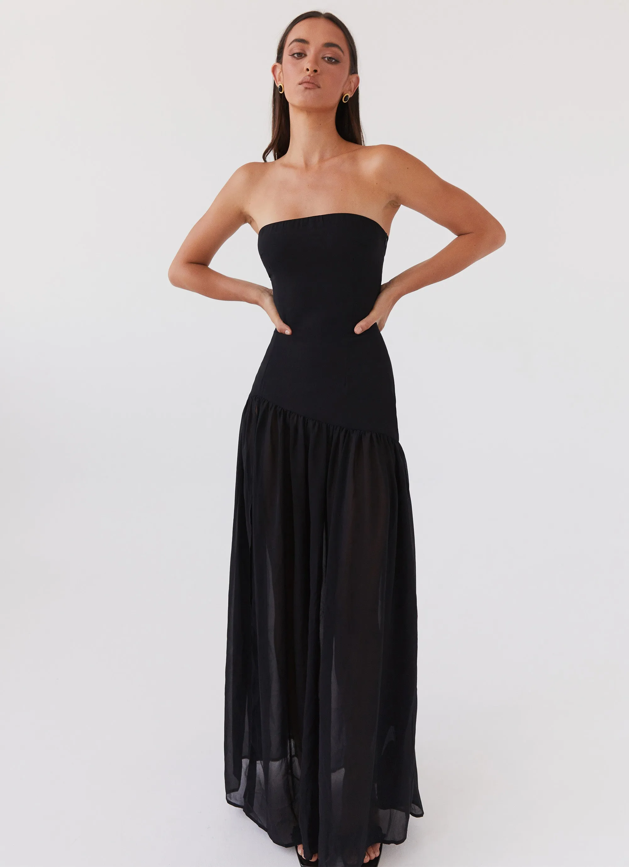 Eden Strapless Maxi Dress - Black