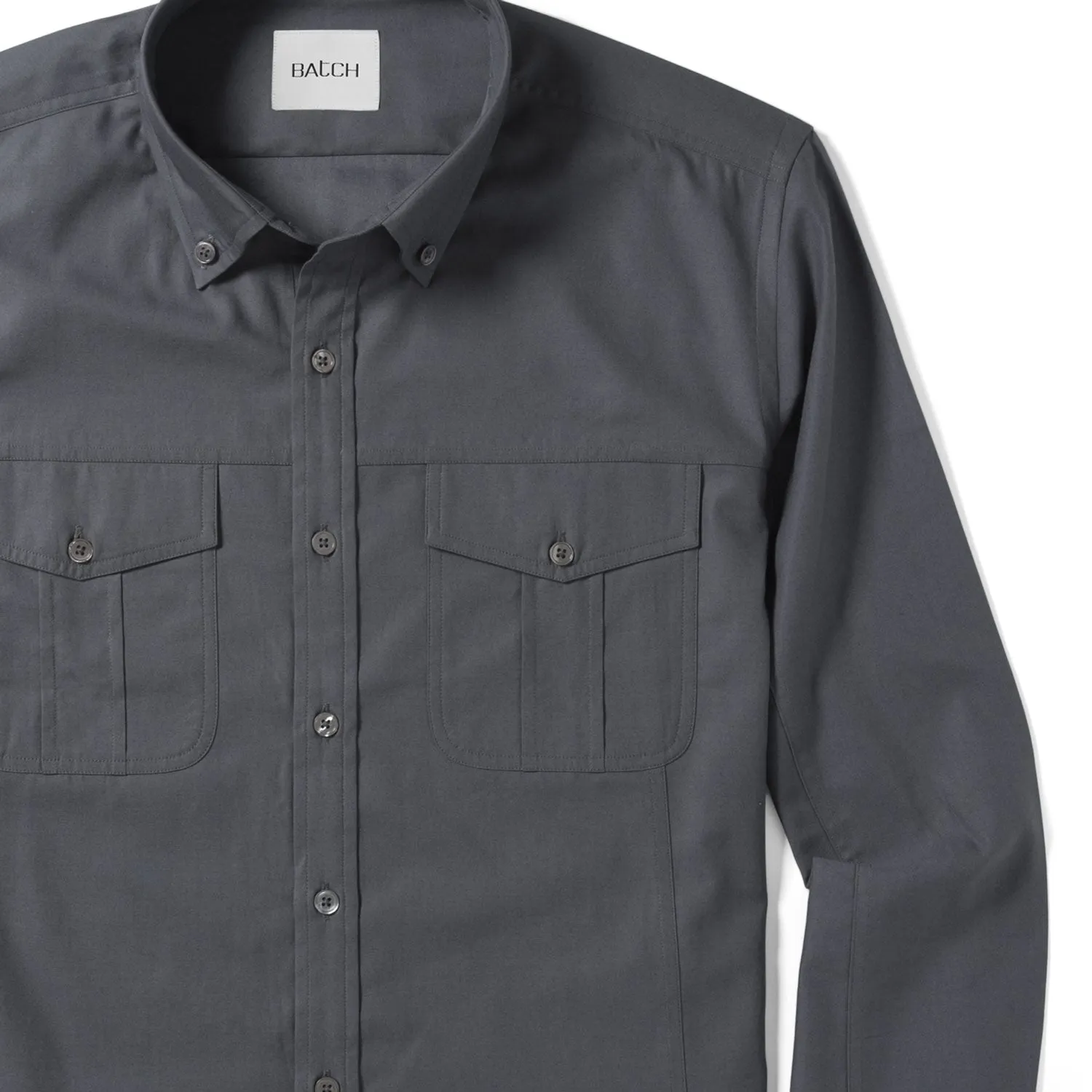 Editor Shirt – Slate Gray Mercerized Cotton