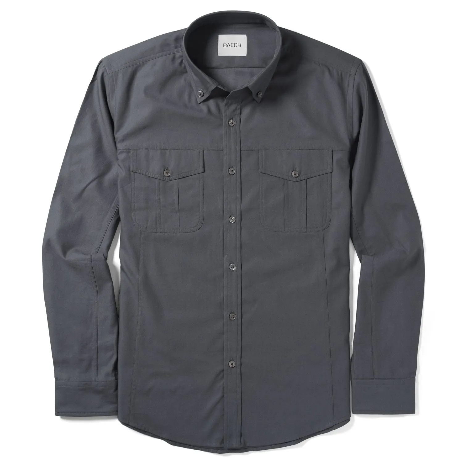 Editor Shirt – Slate Gray Stretch Cotton Poplin