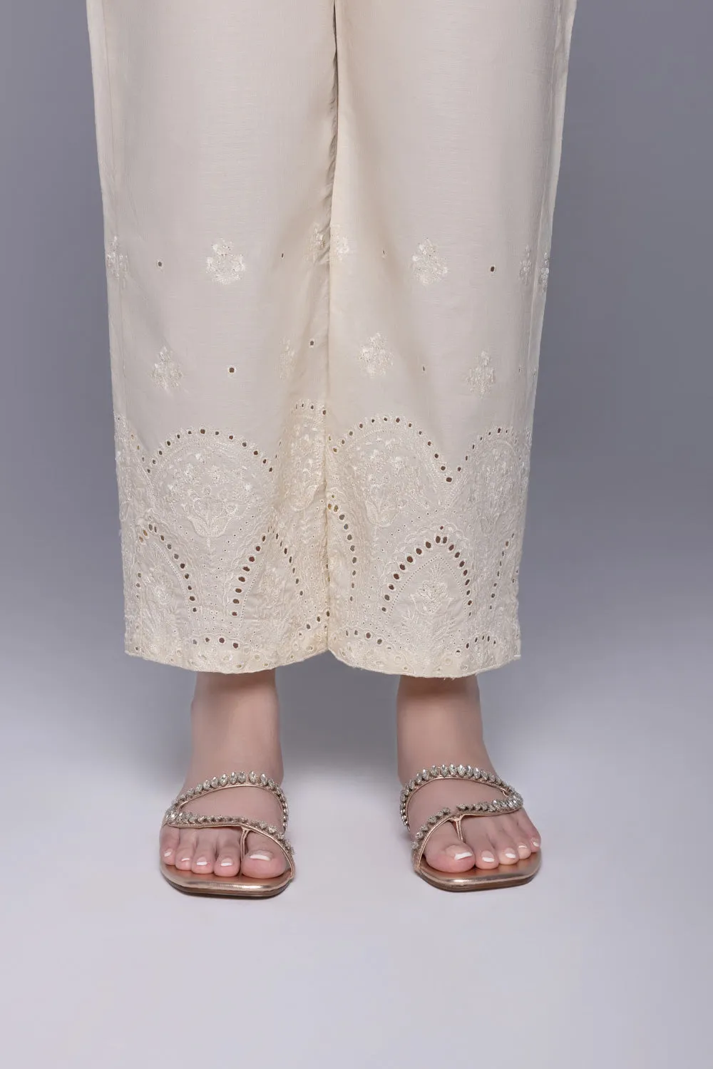 Embroidered Cotton Pants