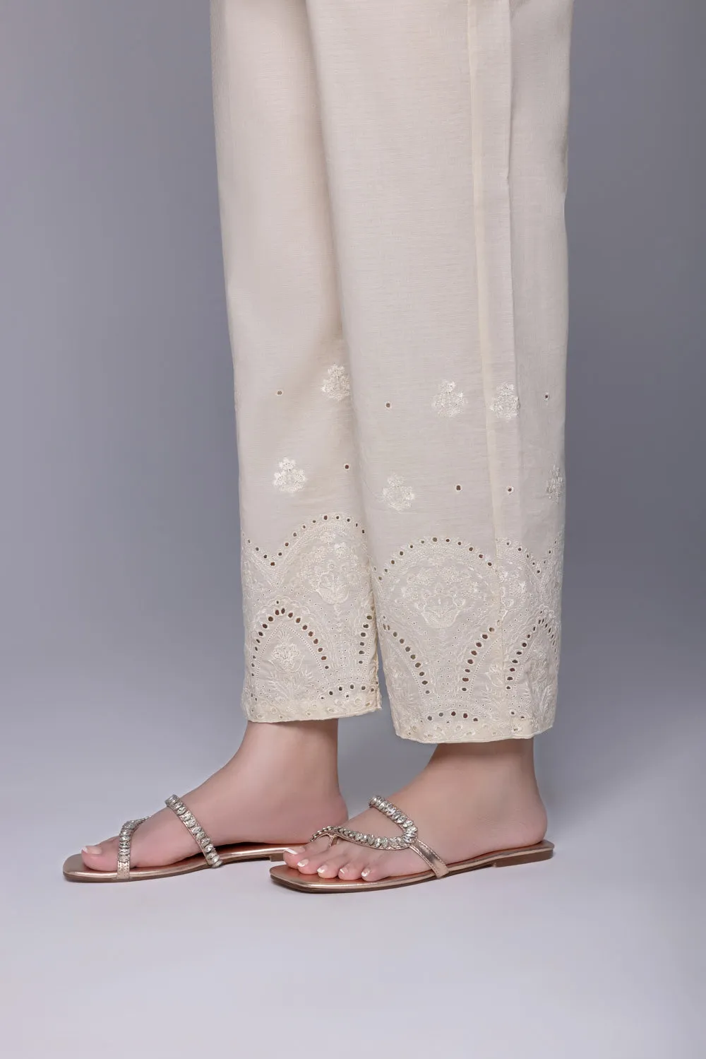 Embroidered Cotton Pants