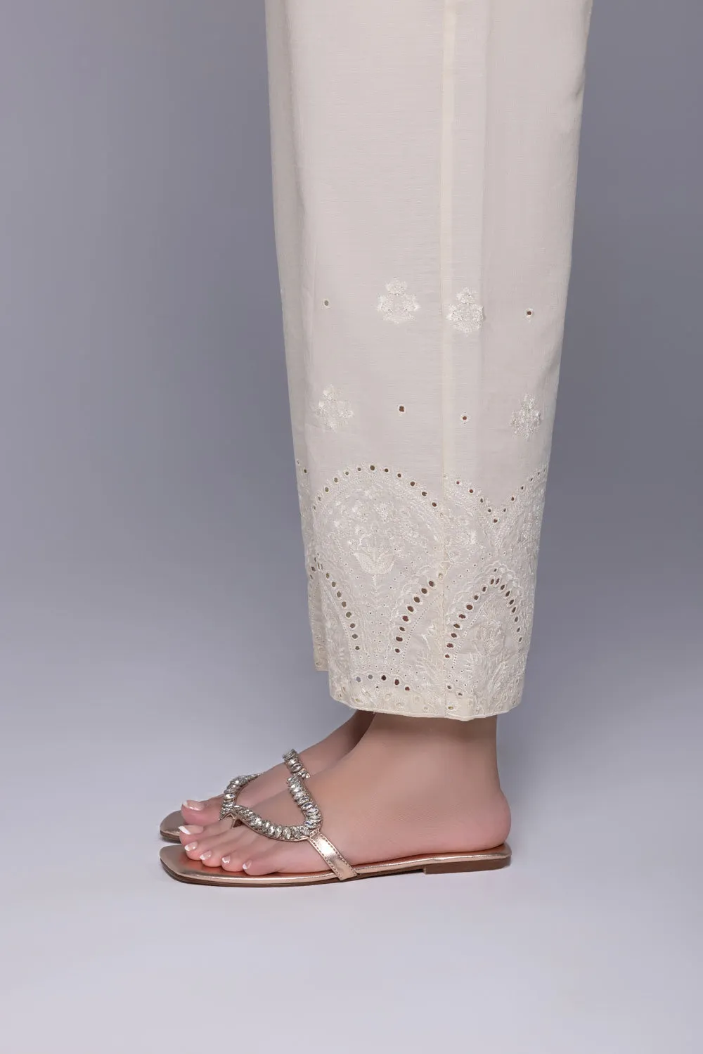 Embroidered Cotton Pants