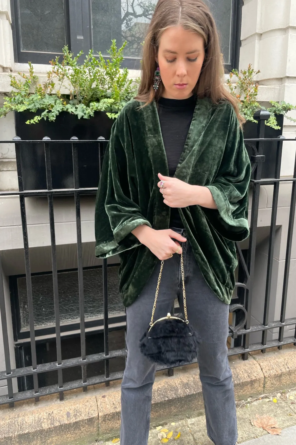 Emerald Bella Velvet Kimono