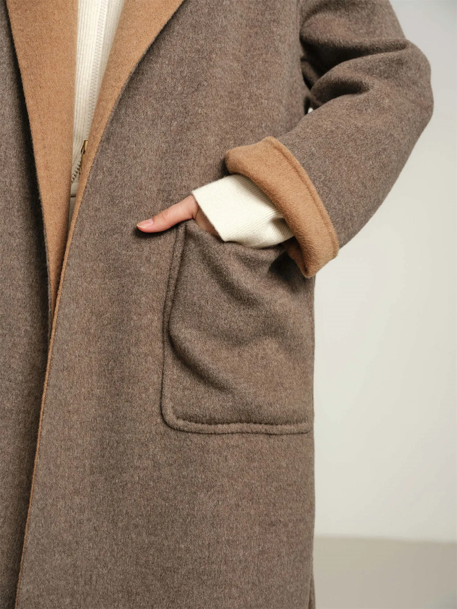 EP YAYING Yak Wool Double-Sided Wool Coat