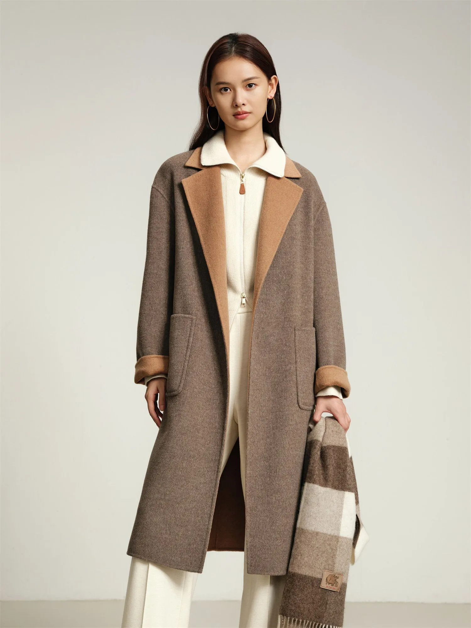 EP YAYING Yak Wool Double-Sided Wool Coat