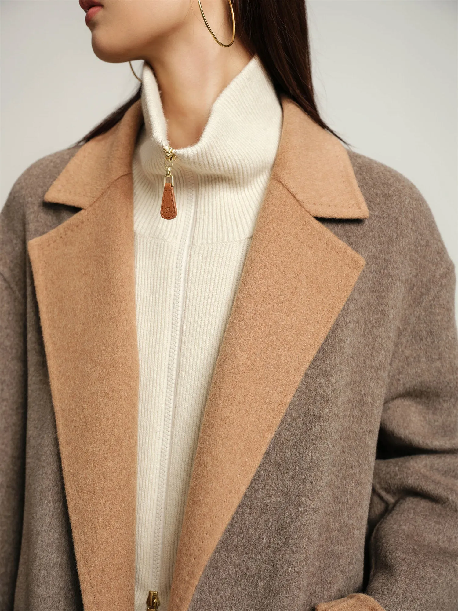 EP YAYING Yak Wool Double-Sided Wool Coat