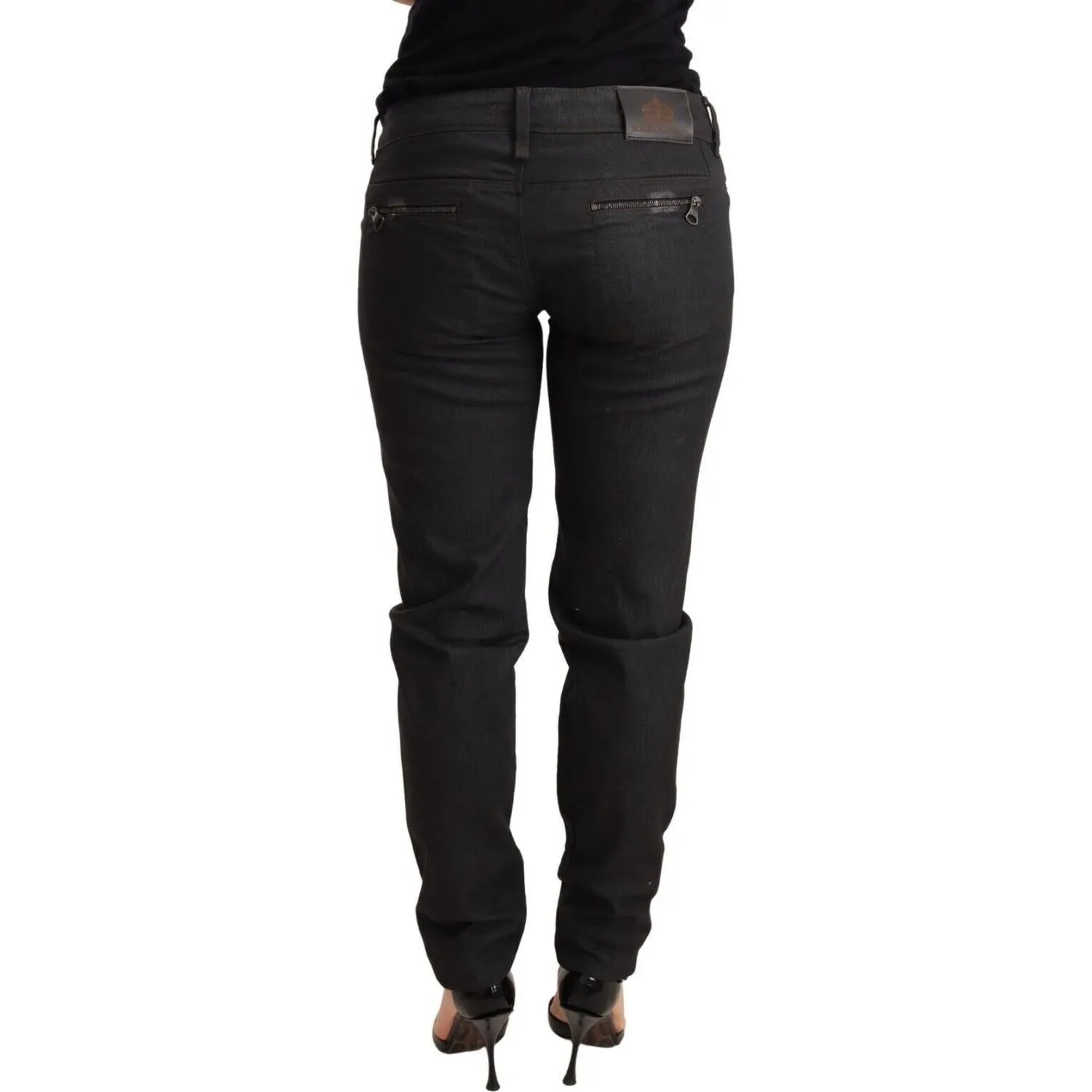 Ermanno Scervino Chic Black Low Waist Skinny Jeans