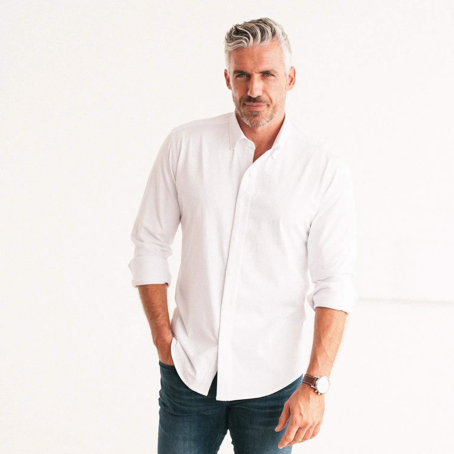 Essential BDC T-Shirt Shirt - Pure White Cotton Span Jersey