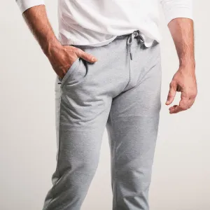 Essential Sweatpants –  Gray Melange Cotton French Terry