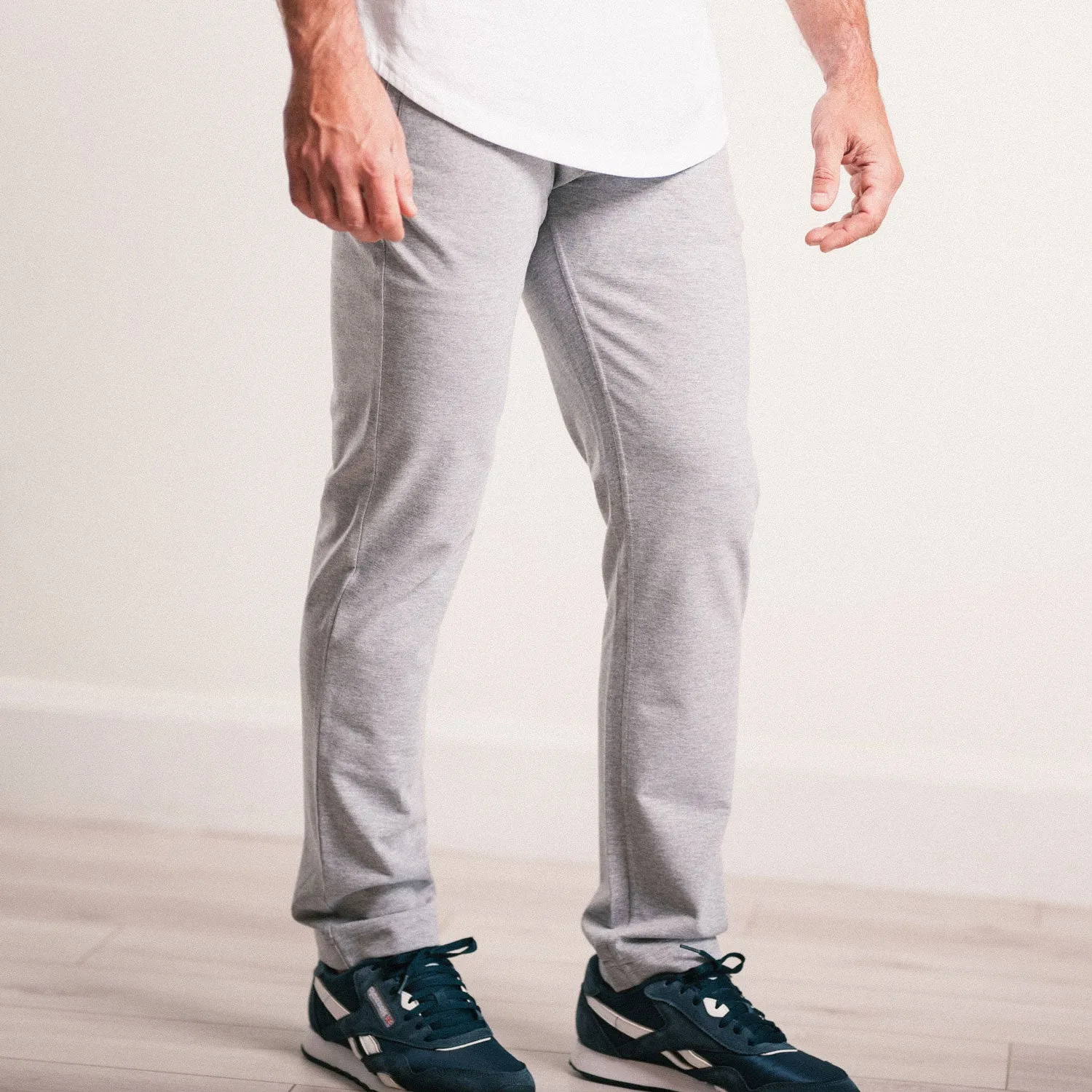 Essential Sweatpants –  Gray Melange Cotton French Terry