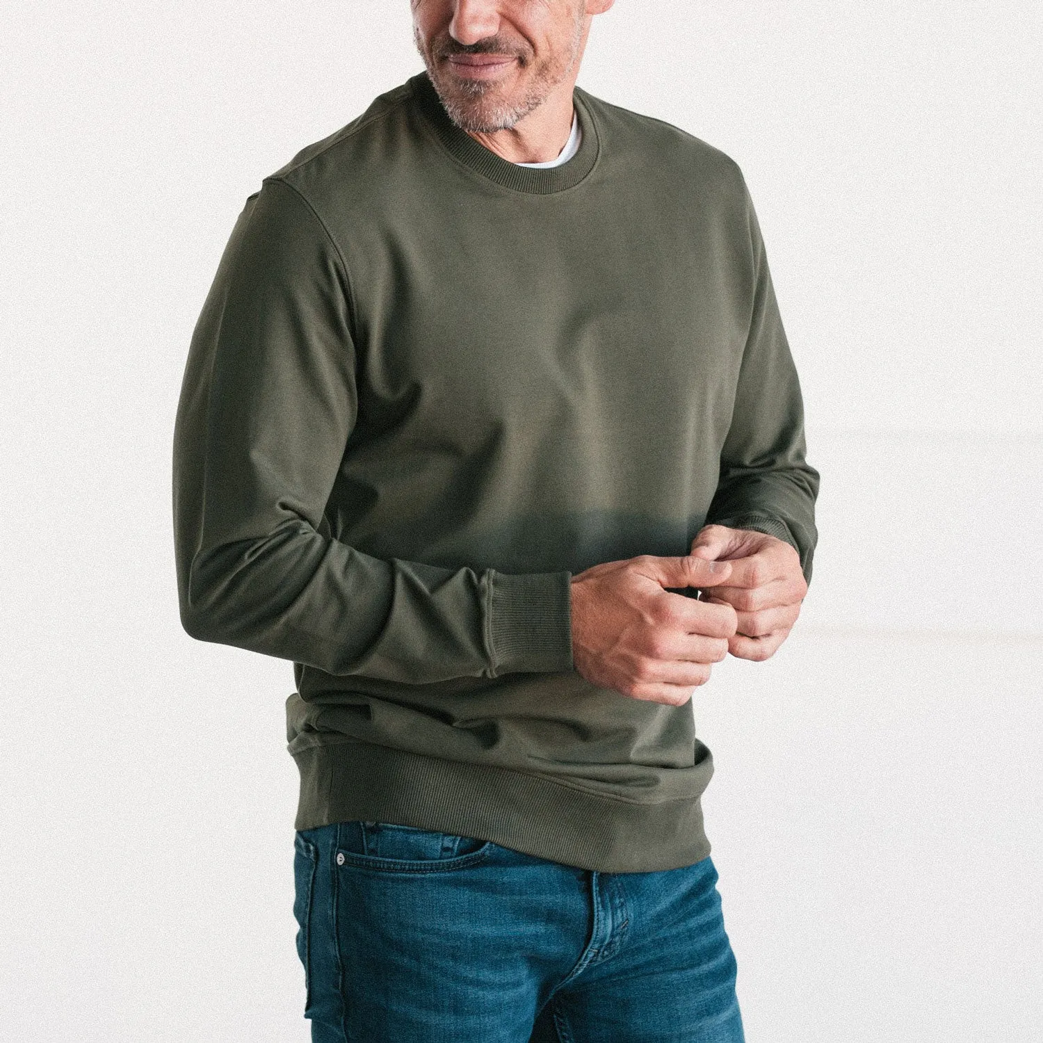 Essential Sweatshirt –  Olive Green French Terry