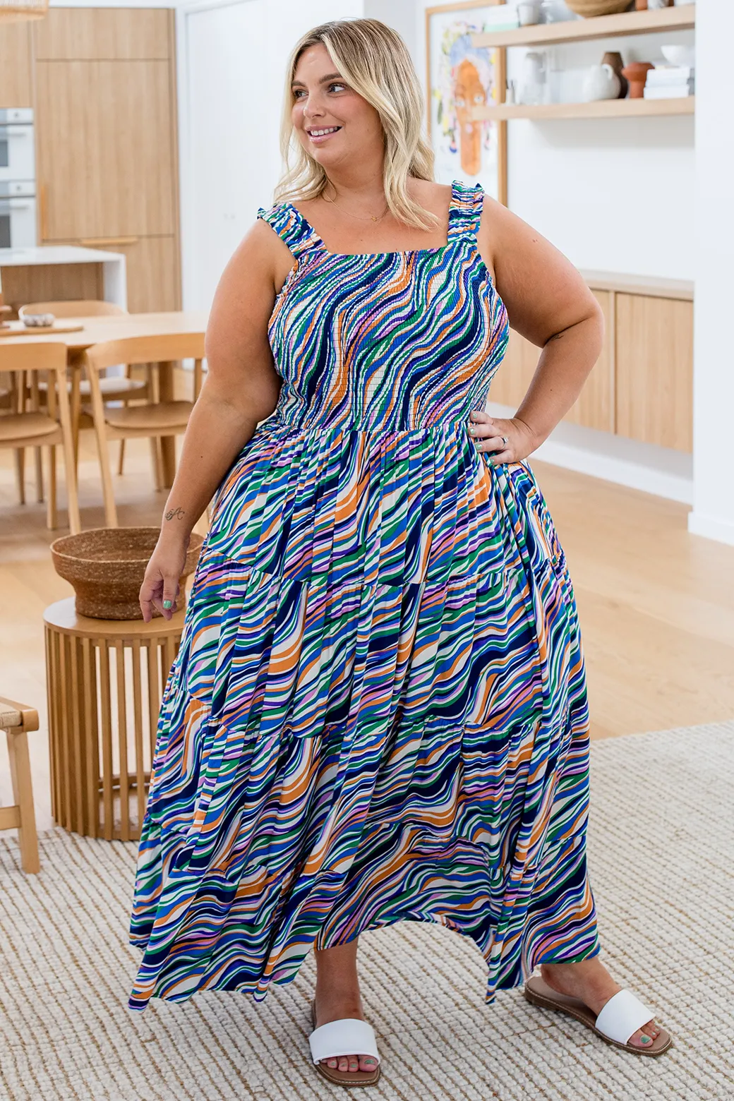 FINAL SALE | Hayley Maxi Dress Heatwave Print Blue