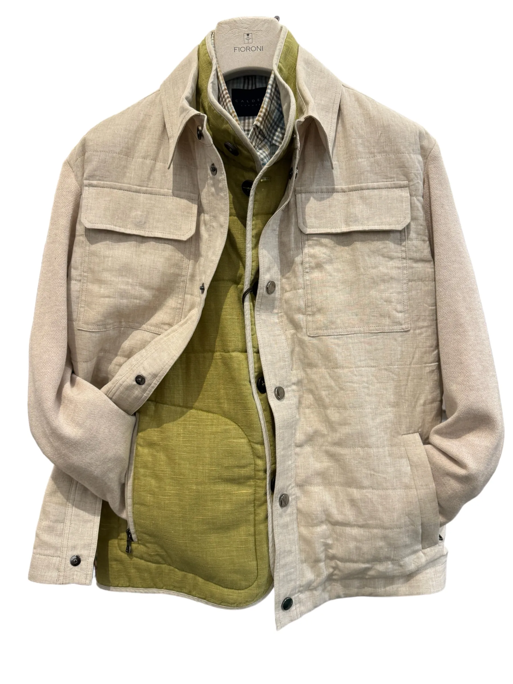 Fioroni Hybrid Bomber Jacket Natural Linen