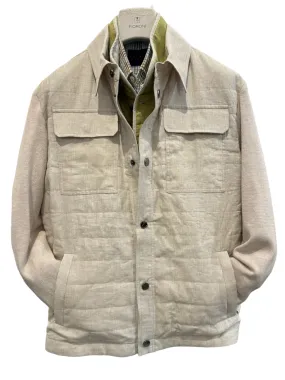 Fioroni Hybrid Bomber Jacket Natural Linen