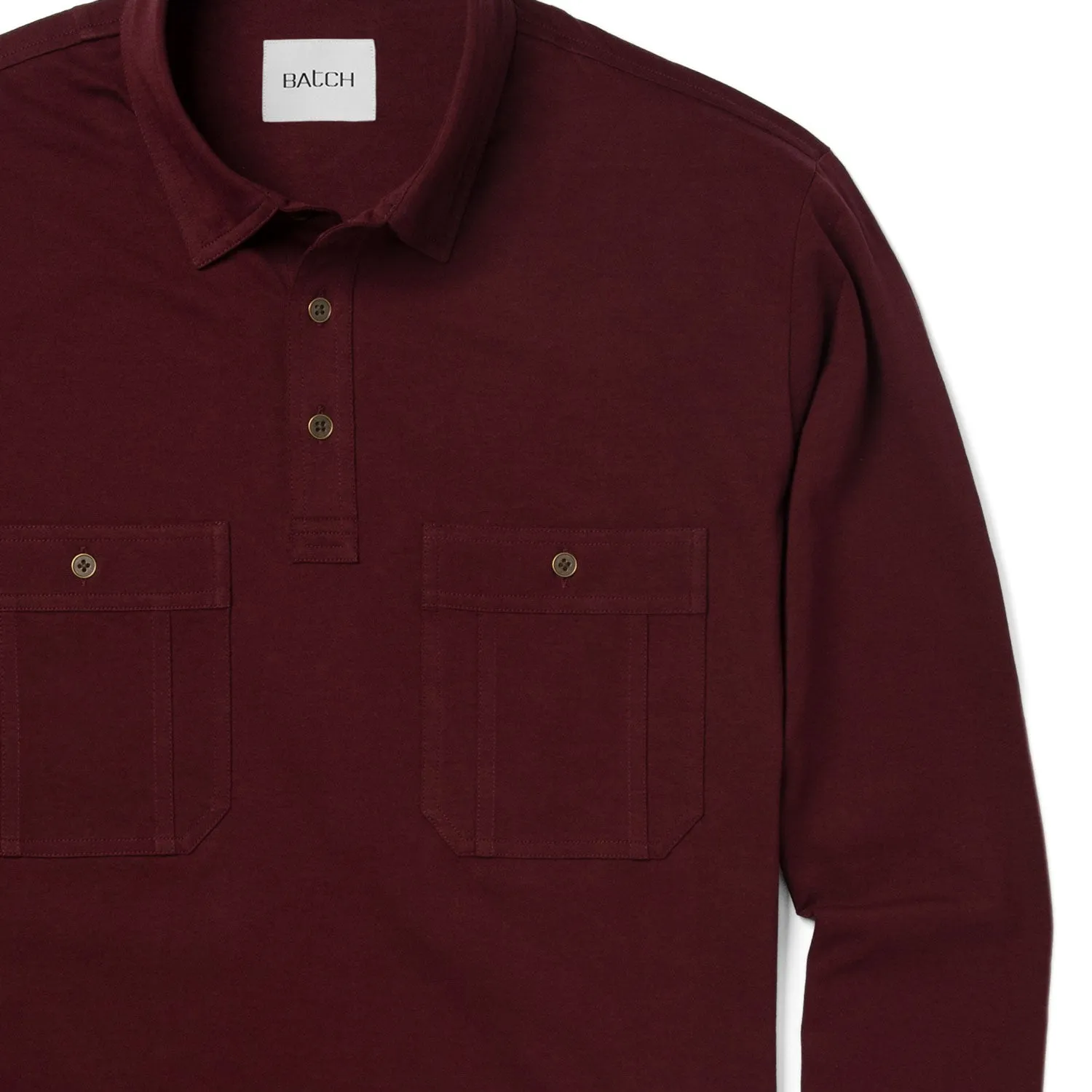 Fixer Polo Shirt –  Burgundy Cotton Jersey