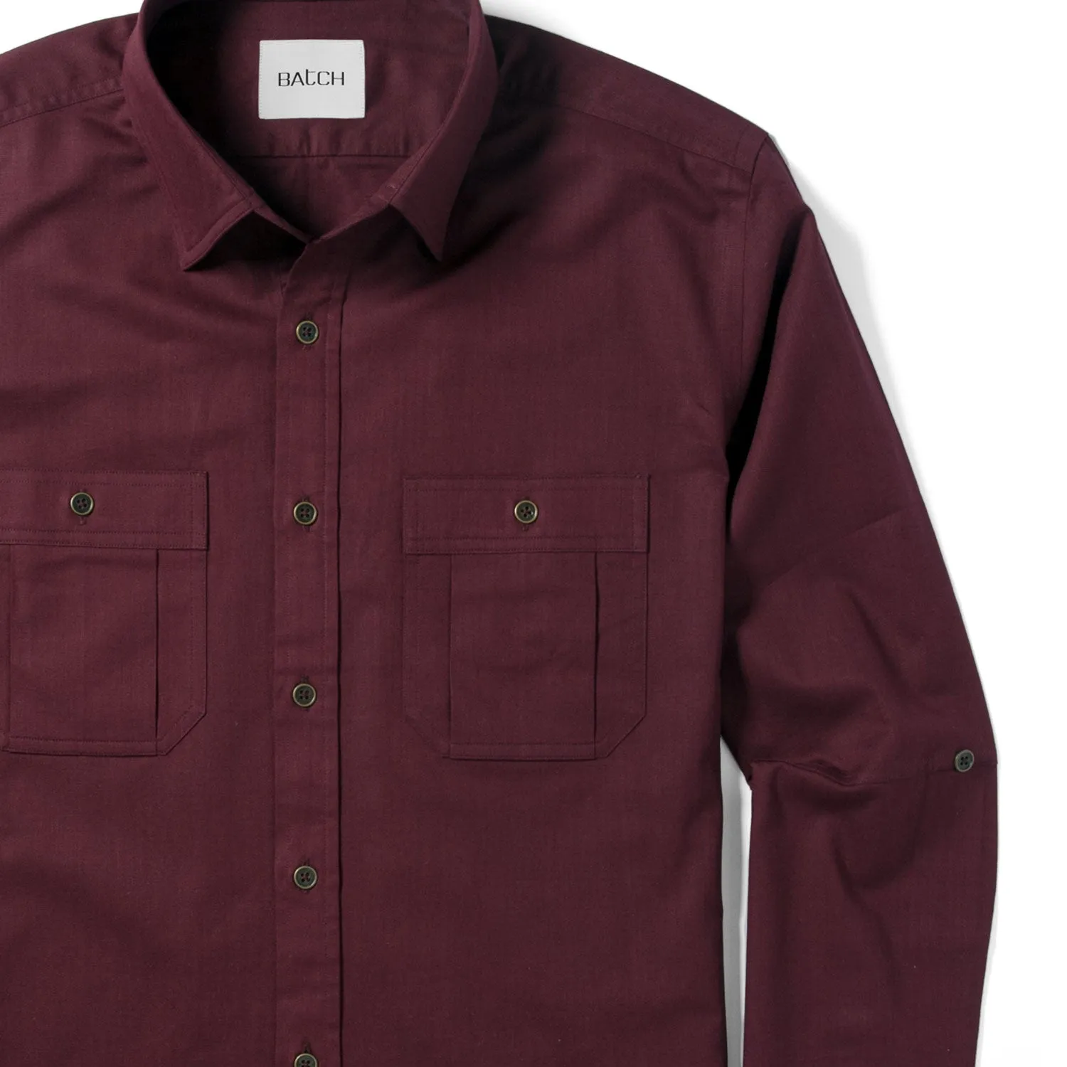 Fixer Utility Shirt – Dark Burgundy Cotton Twill