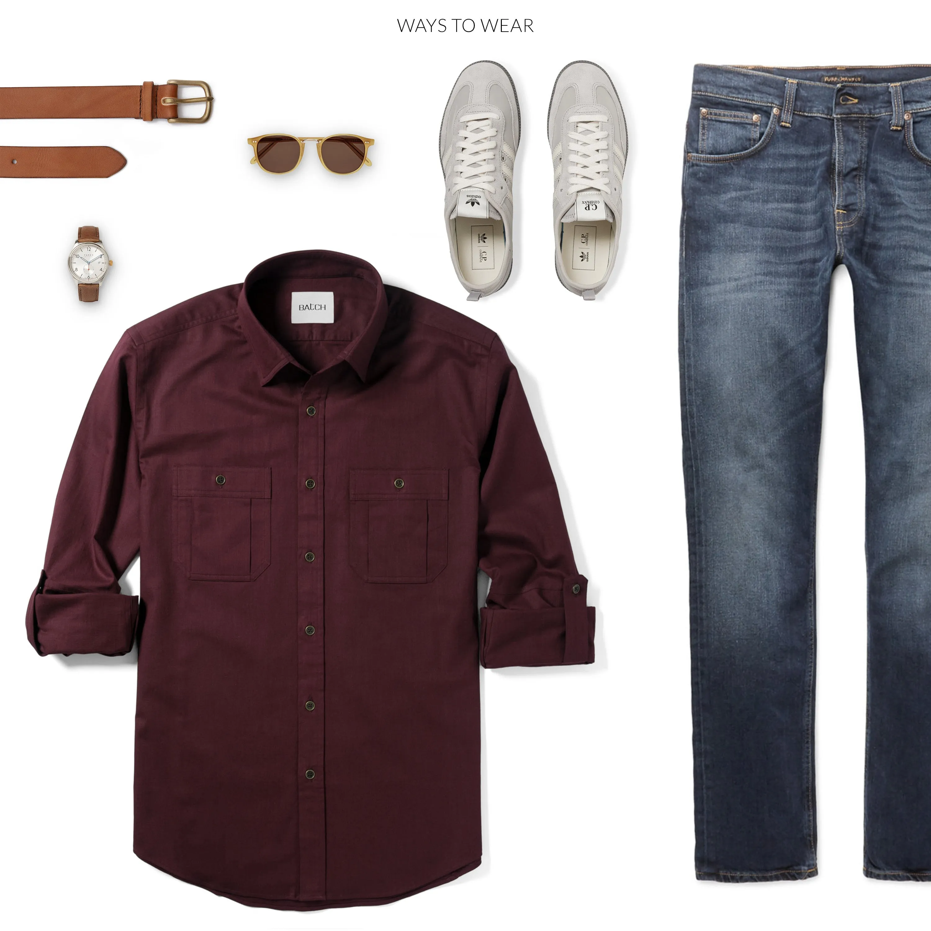 Fixer Utility Shirt – Dark Burgundy Cotton Twill