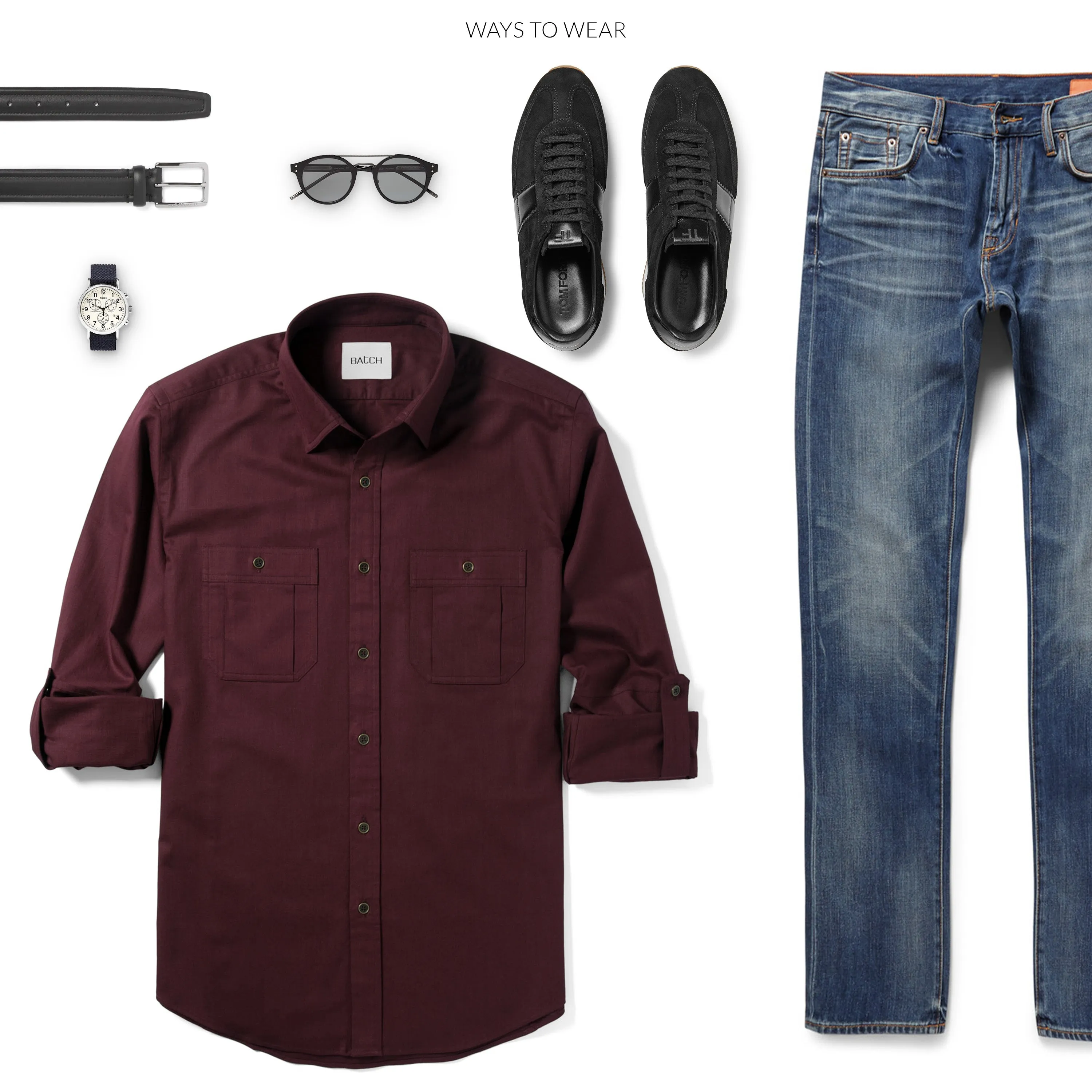 Fixer Utility Shirt – Dark Burgundy Cotton Twill