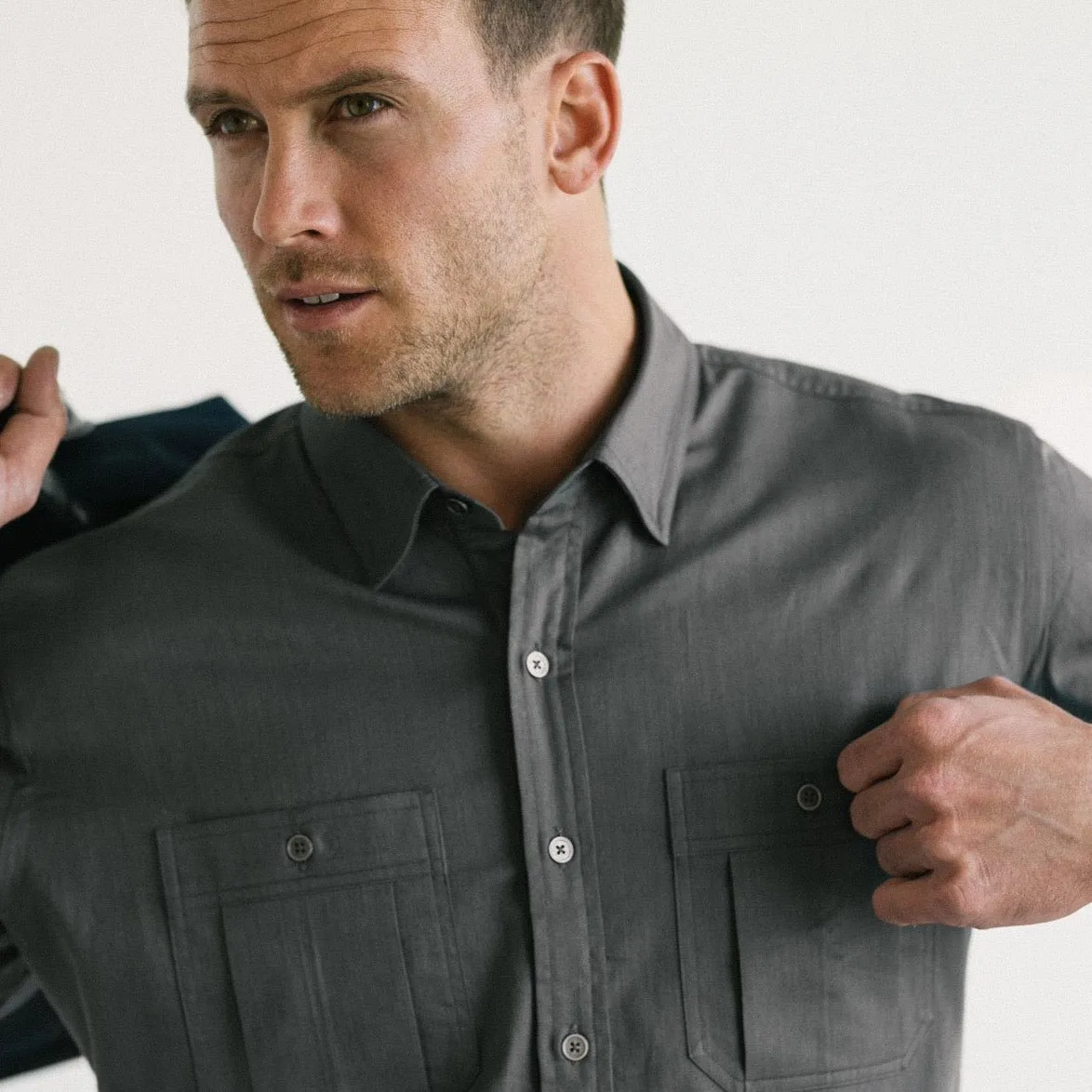 Fixer Utility Shirt – Slate Gray Cotton Twill