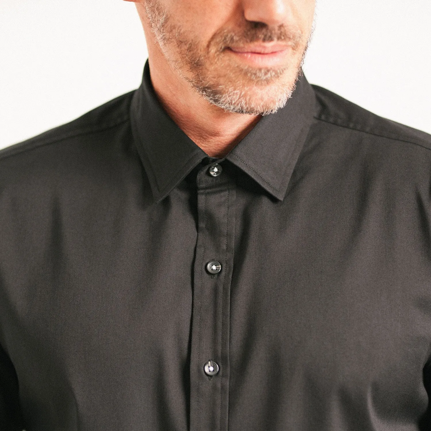 Focul - Black Point Shirt With Button Detail