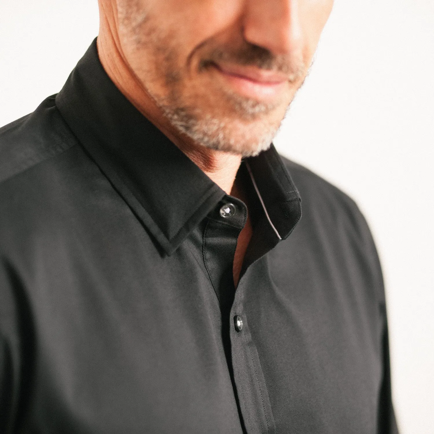 Focul - Black Point Shirt With Button Detail