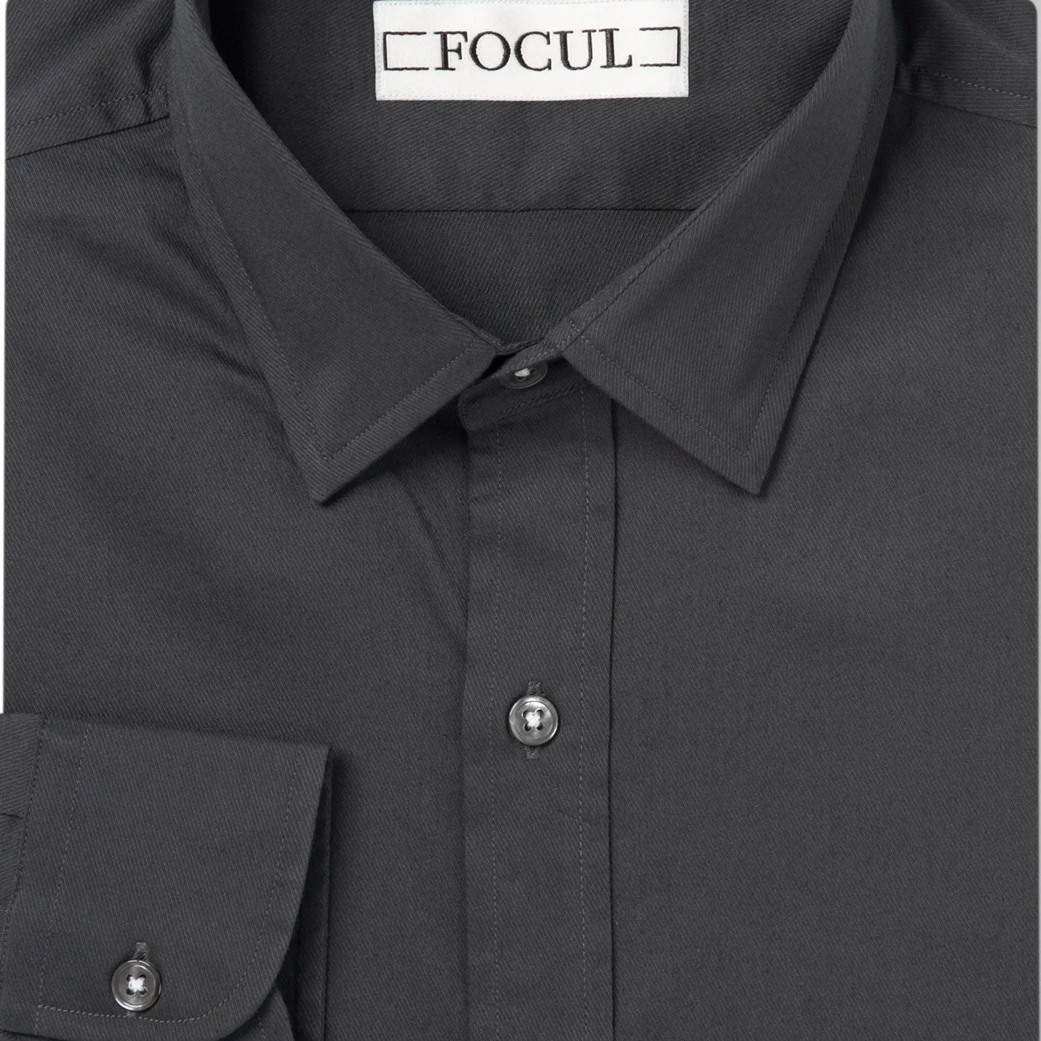 Focul - Slate Gray Point Shirt With Button Detail