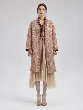 Gold Embroidered Jacquard Beaded Coat