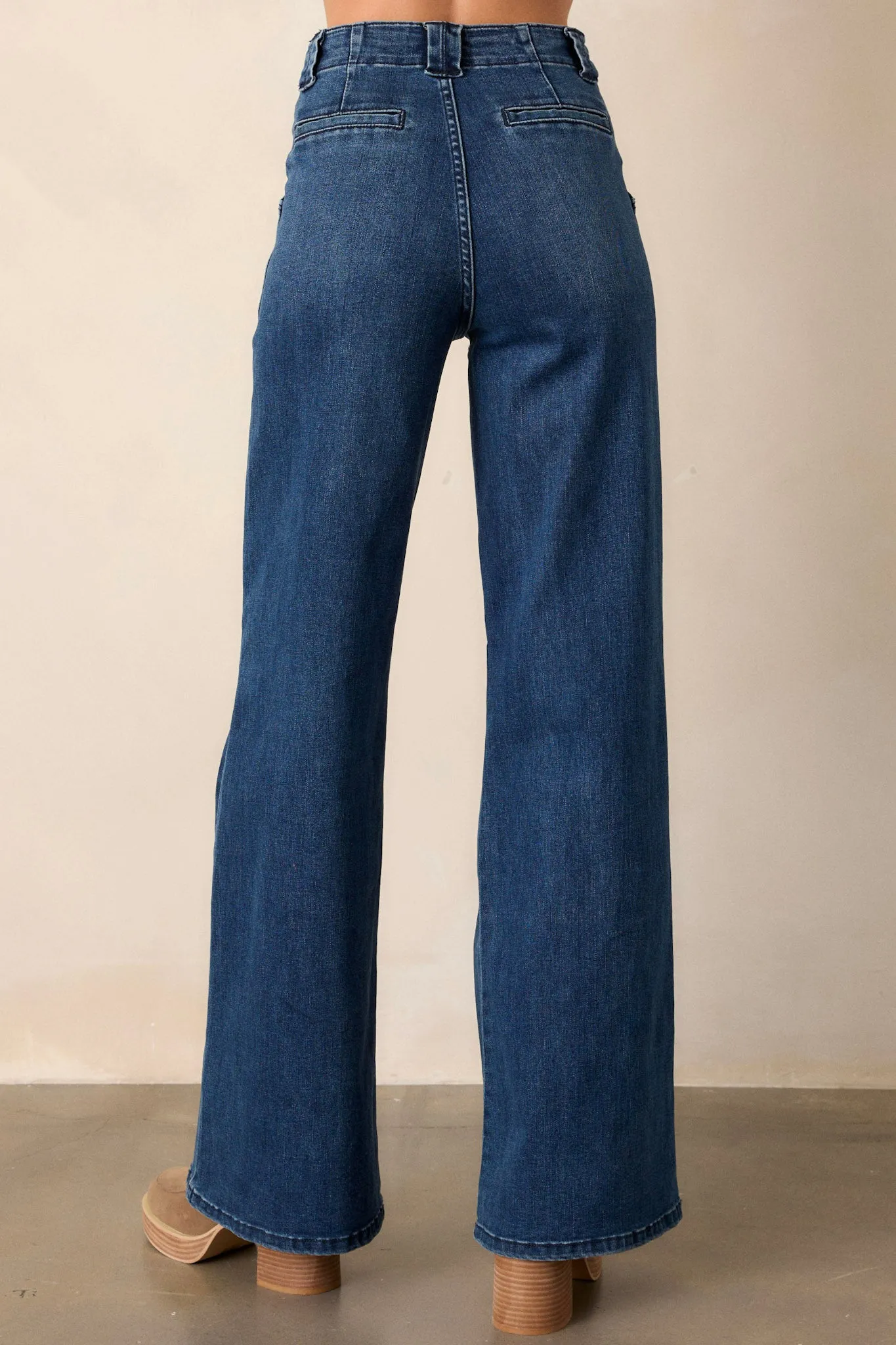 Hazy Days Dark Wash Wide Leg Jeans