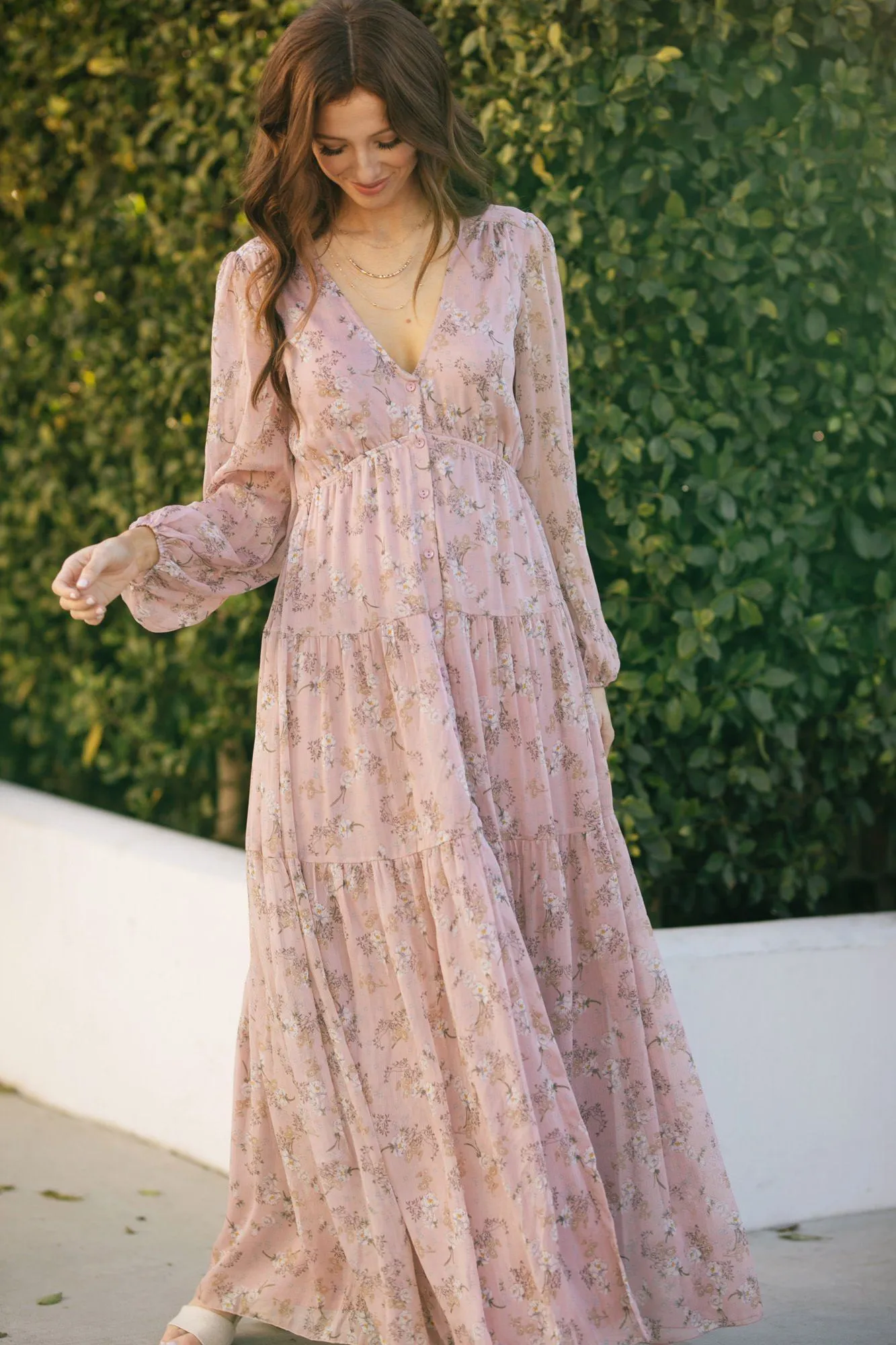 Helena Long Sleeve Floral Maxi Dress