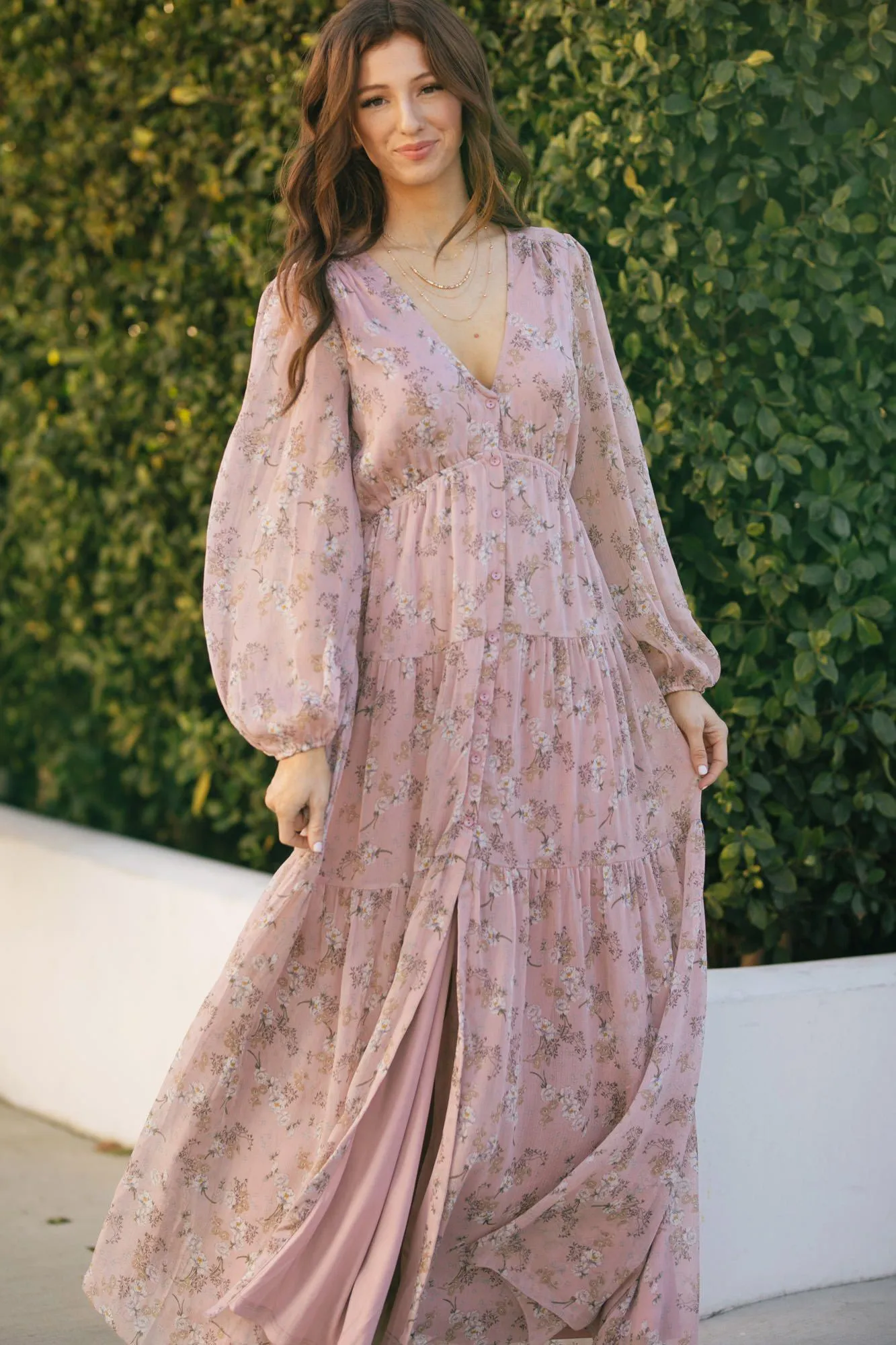 Helena Long Sleeve Floral Maxi Dress