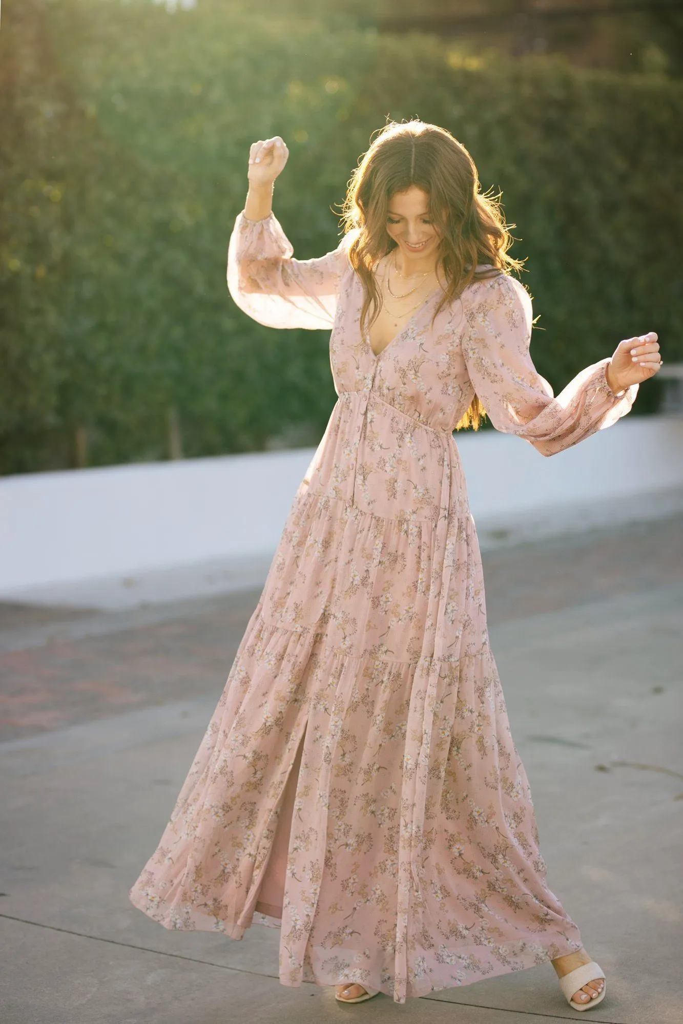 Helena Long Sleeve Floral Maxi Dress