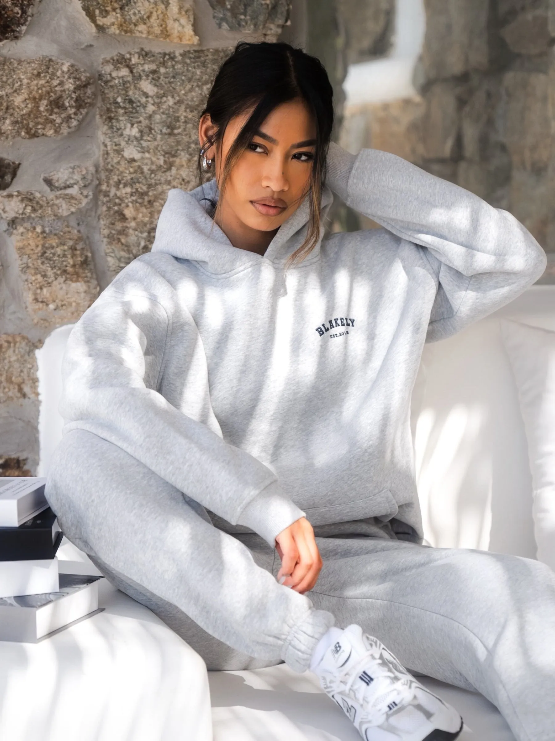 Heritage Oversized Hoodie - Marl Grey