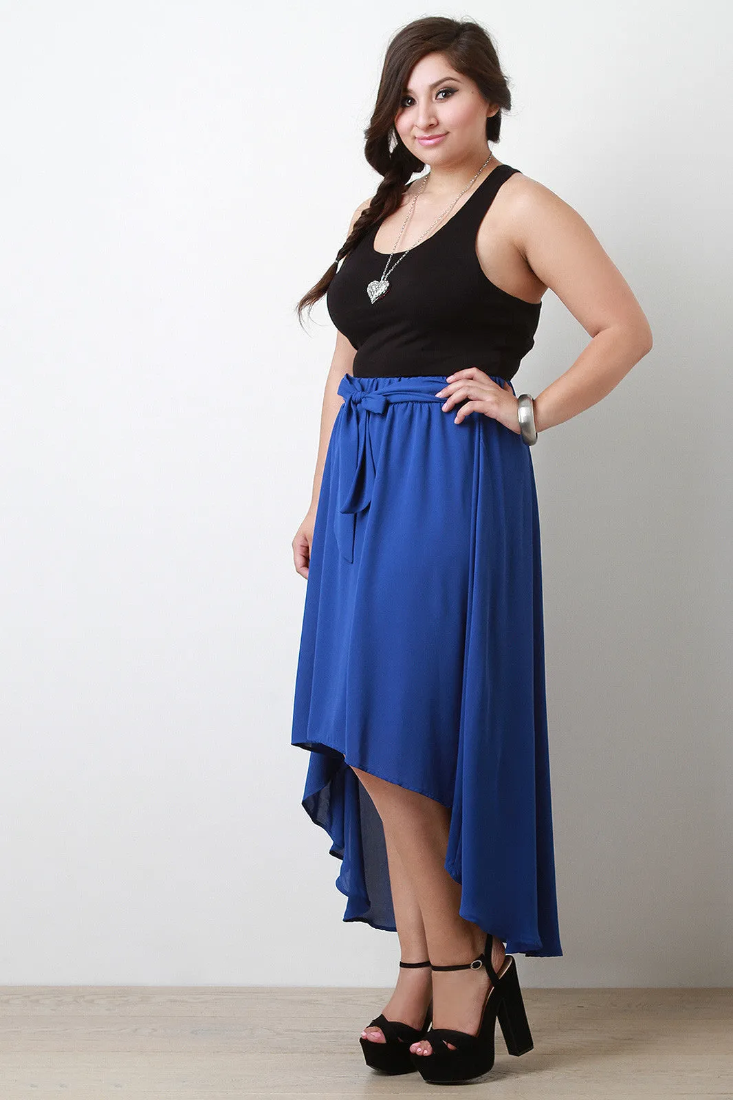 High-Low Flowy Maxi Skirt