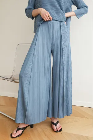 High Waist Pleated Wide Leg Long Pants