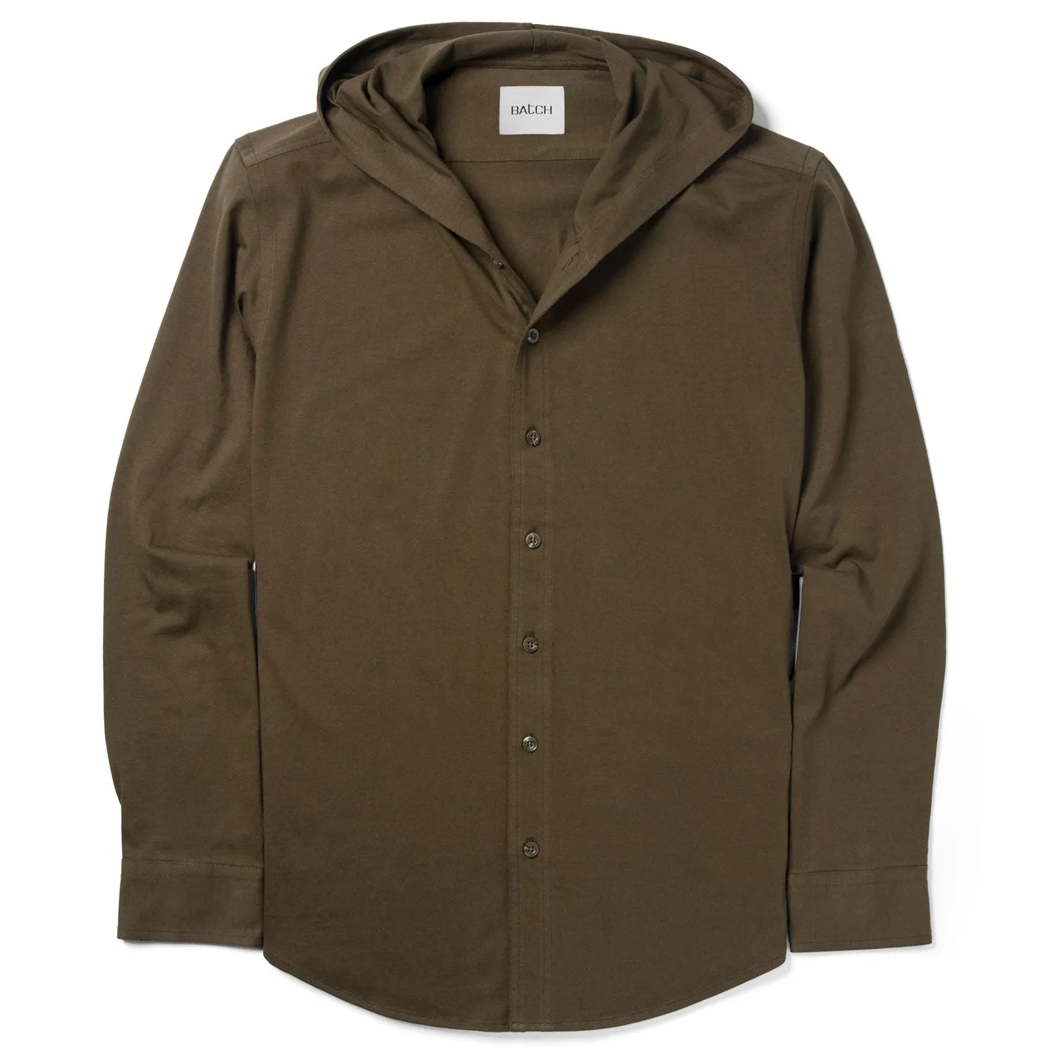 Hooded Essential Knit Shirt – Fatigue Green Cotton Jersey