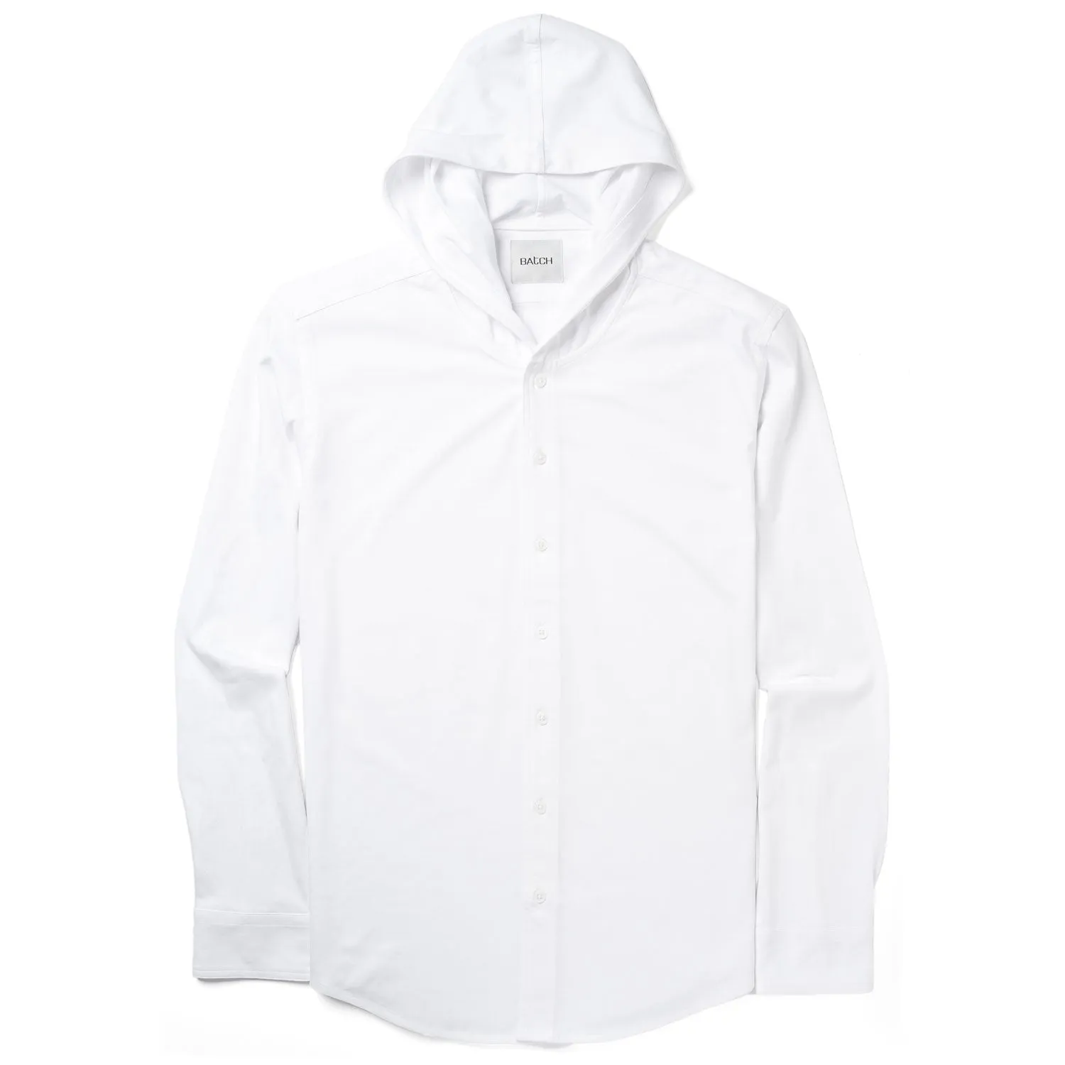 Hooded Essential Knit Shirt – White Cotton Jersey